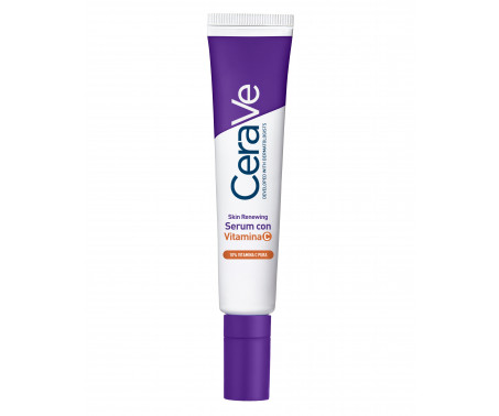 CeraVe Skin Renewing Siero Vitamina C, Con 10% Vitamina C Pura, 3 Ceramidi Essenziali, Acido Ialuronico e Vitamina B5, Per i Primi Segni dell'Età, 30 ml - Parafarmacia Mostacciano