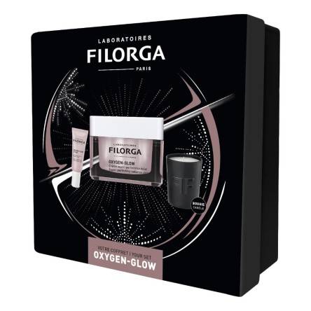 FILORGA XMAS BOX GLOW 2023 1 OXYGEN GLOW 50 ML + 1 OXYGEN GLOW EYES 4 ML + 1 MINI CANDLE - Parafarmacia Mostacciano