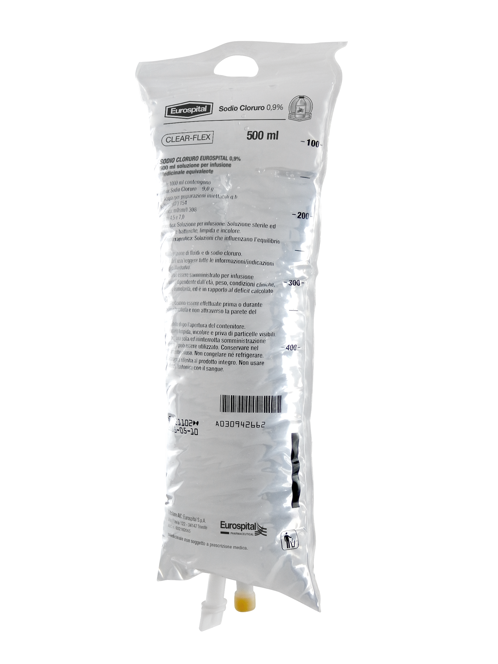 SODIO CLORURO EUROS*0,9% 500ML - Parafarmacia Mostacciano