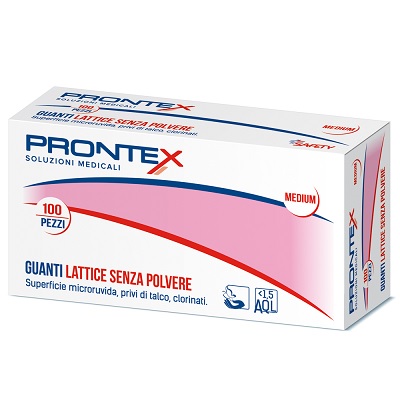 PRONTEX GUANTO IN LATTICE SENZA POLVERE GRANDE 100 PEZZI - Parafarmacia Mostacciano