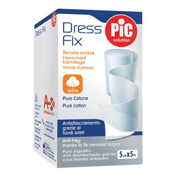 BENDA IN GARZA IDROFILA ORLATA PIC DRESSFIX 10X500CM FUSTELLA - Parafarmacia Mostacciano