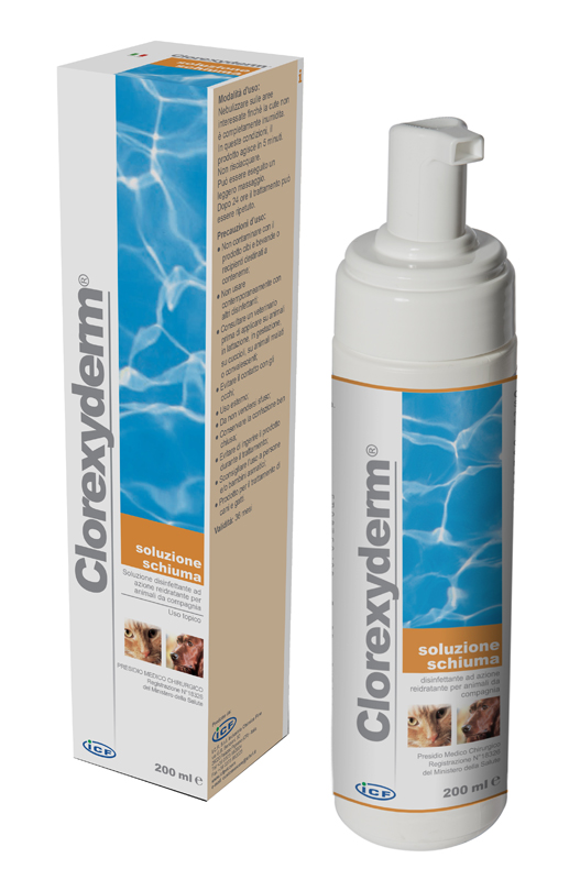 CLOREXYDERM SOLUZIONE SCHIUMA 200 ML - Parafarmacia Mostacciano
