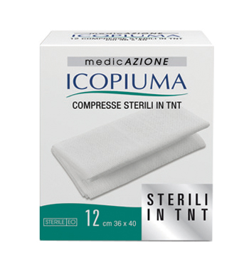 GARZA COMPRESSA IN TESSUTO NON TESSUTO ICOPIUMA AUTOADESIVA 36X40CM 12 PEZZI - Parafarmacia Mostacciano