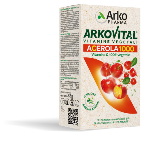 ARKOVITAL ACEROLA 1000 30 COMPRESSE MASTICABILI - Parafarmacia Mostacciano