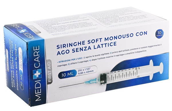 SIRINGA SOFT CAPACITA' 10ML AGO GAUGE 21 CONFEZIONE 10 PEZZI - Parafarmacia Mostacciano