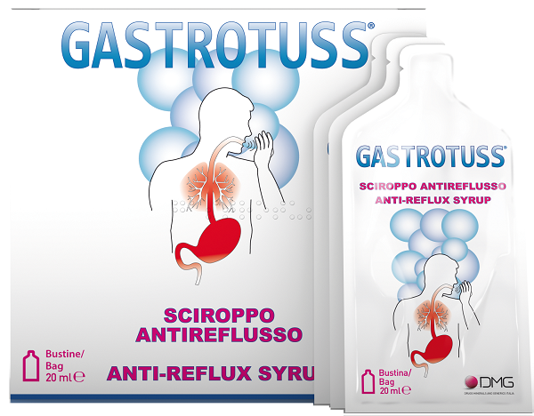 SCIROPPO ANTIREFLUSSO GASTROTUSS 25 BUSTINE MONODOSE 20 ML - Parafarmacia Mostacciano