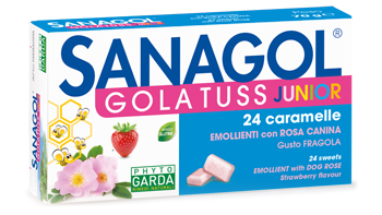 SANAGOL GOLA TUSS JUNIOR FRAGOLA 24 CARAMELLE - Parafarmacia Mostacciano