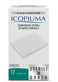 GARZA COMPRESSA IDROFILA ICOPIUMA 36X40CM 12 PEZZI - Parafarmacia Mostacciano