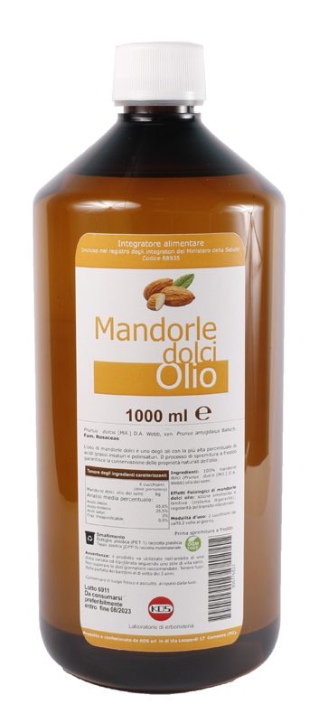 MANDORLE DOLCI OLIO 1000 ML - Parafarmacia Mostacciano