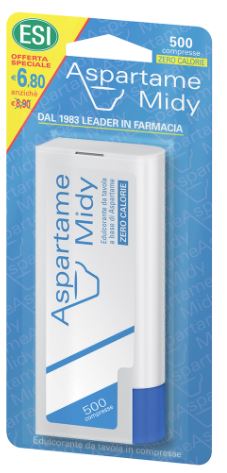 ESI ASPARTAME MIDY 500 COMPRESSE CON DISPENSER - Parafarmacia Mostacciano