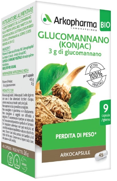 ARKO CAPSULE GLUCOMANNANO BIO 45 CAPSULE - Parafarmacia Mostacciano