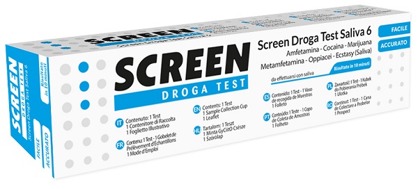 DROGA TEST CHE RILEVA 6 DROGHE TRAMITE SALIVA RISULTATO PER OGNI DROGA ANALIZZATA SCREEN DROGA TEST SALIVA 6 - Parafarmacia Mostacciano