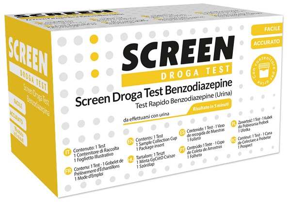 DROGA TEST CHE RILEVA UNA SOSTANZA BENZODIAZEPINE SCREEN DROGA TEST BENZODIAZEPINE - Parafarmacia Mostacciano