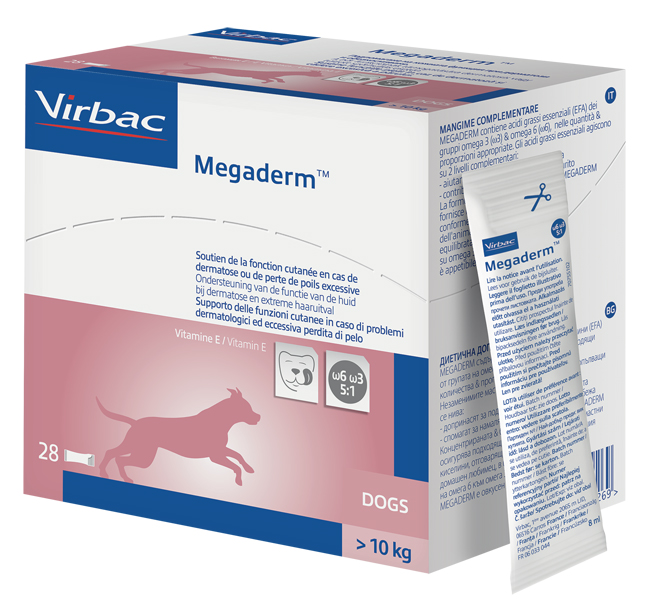 MEGADERM SUPPLEMENTO CANI SUPERIORI A 10 KG SCATOLA DA 28 SACCHETTI MONODOSE 4 ML - Parafarmacia Mostacciano