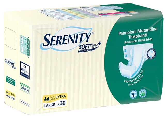 PANNOLONE MUTANDINA PER INCONTINENZA SERENITY SOFTDRY+ EXTRA TAGLIA LARGE 30 PEZZI - Parafarmacia Mostacciano