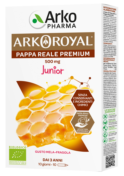 ARKOROYAL PAPPA REALE BIOLOGICA 500 MG 10 UNICA DOSE - Parafarmacia Mostacciano