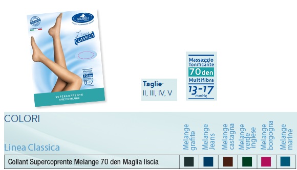 SAUBER COLLANT 70 DENARI SUPER COPRENTE MAGLIA LISCIA MELANGE GRAFITE 4 LINEA CLASSICA - Parafarmacia Mostacciano