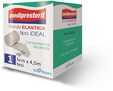 BENDA ELASTICA MEDIPRESTERIL IDEAL COMPRESSIONE MODERATA M4,5X5CM TESI - Parafarmacia Mostacciano