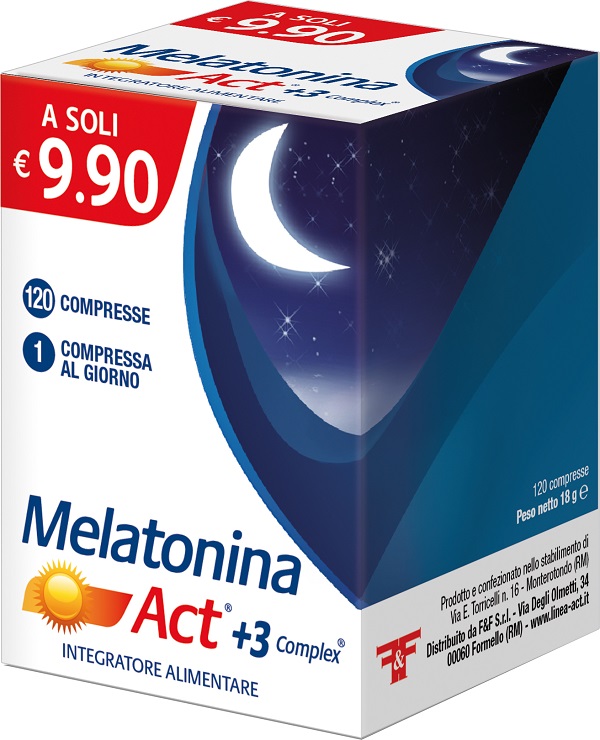 MELATONINA ACT 1MG +3 COMPLEX 120 COMPRESSE - Parafarmacia Mostacciano
