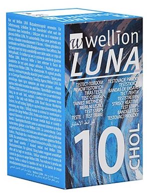 WELLION LUNA 10 STRIPS STRISCE PER MISURAZIONE COLESTEROLO - Parafarmacia Mostacciano