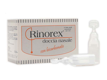 FIALA PER DOCCIA NASALE RINOREX BICARBONATO 5 ML 15 PEZZI - Parafarmacia Mostacciano