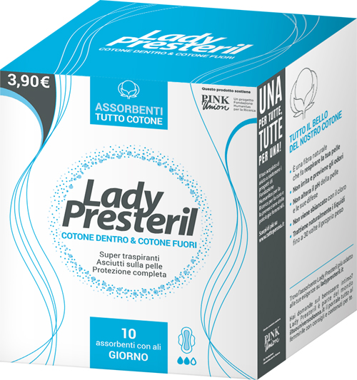 LADY PRESTERIL COTONE DENTRO & COTONE FUORI 10 ASSORBENTI CON ALI GIORNO PROMO - Parafarmacia Mostacciano