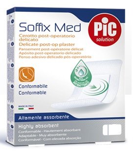 CEROTTO PIC SOFFIX MED IN TNT CON TAMPONE CENTRALE ASSORBENTE STERILE MONOUSO 30X10 CM STERILI ANTIBATTERICO 3 PEZZI - Parafarmacia Mostacciano