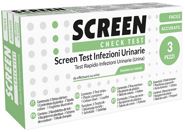 TEST PER L'INDIVIDUAZIONE RAPIDA DI LEUCOCITI SANGUE NITRITO E PROTEINA NELL'URINA SCREEN CHECK TEST INFEZIONI VIE URINARIE 3 PEZZI - Parafarmacia Mostacciano