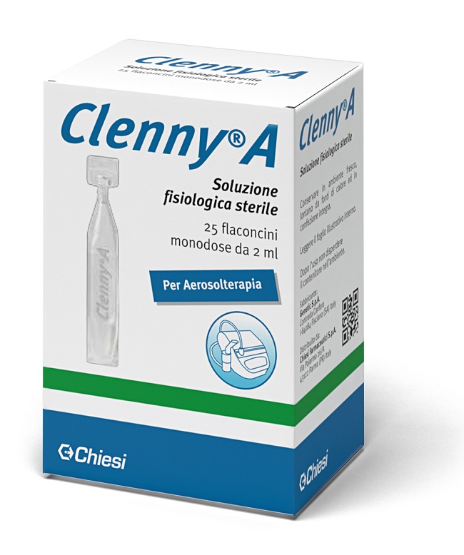 CLENNY A SOLUZIONE FISIOLOGICA STERILE PER AEROSOLTERAPIA 25 FLACONCINI MONODOSE DA 2 ML - Parafarmacia Mostacciano
