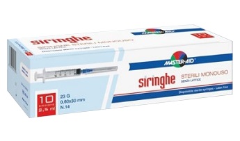 SIRINGA PER VENIPUNTURA MASTER-AID 2,5 ML 10 GAUGE 23 PEZZI - Parafarmacia Mostacciano
