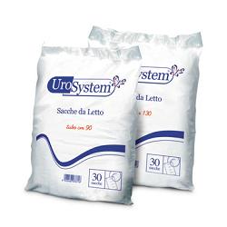 SACCA DI DRENAGGIO DA LETTO PER INCONTINENZA UROSYSTEM TUBO 90 CM SENZA SCARICO 30 PEZZI - Parafarmacia Mostacciano