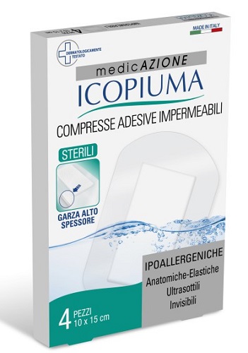 GARZA COMPRESSA ICOPIUMA MEDICATA POSTOPERATORIA 10X15 CM 4 PEZZI - Parafarmacia Mostacciano