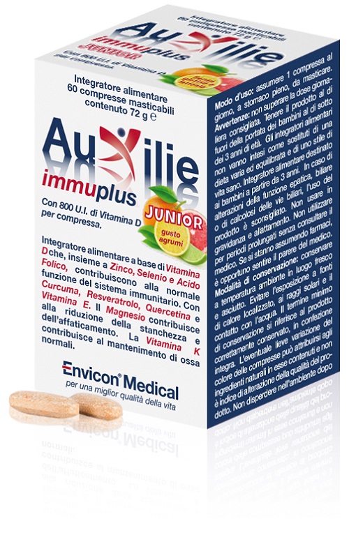AUXILIE IMMUPLUS JUNIOR MASTICABILE 30 COMPRESSE - Parafarmacia Mostacciano