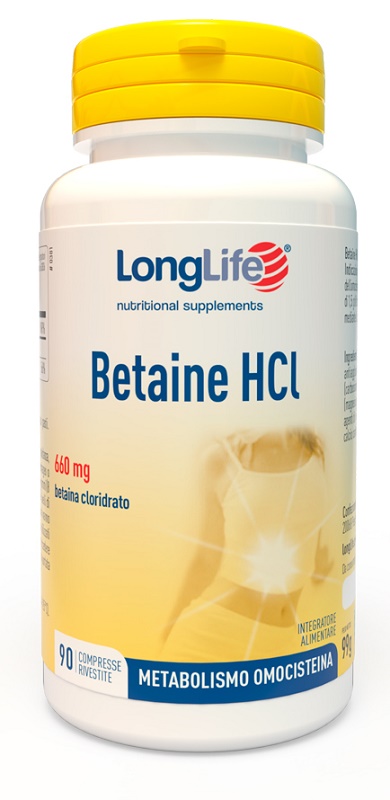 LONGLIFE BETAINE HCL 90 COMPRESSE - Parafarmacia Mostacciano