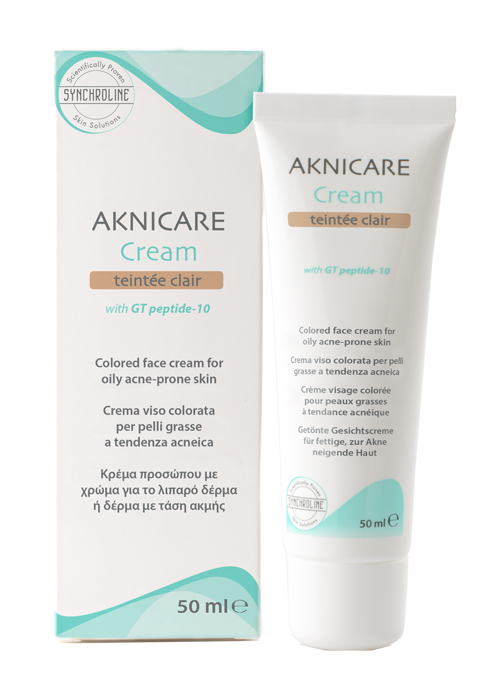 CREMA TRATTANTE COLORATA PER PELLE ACNEICA AKNICARE CREAM TEINTEE CLAIR TUBETTO 50 ML - Parafarmacia Mostacciano