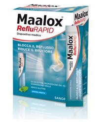 SOSPENSIONE ORALE MAALOX REFLURAPID 20 BUSTINE MONODOSE DA 10 ML - Parafarmacia Mostacciano