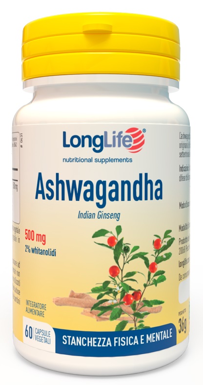 LONGLIFE ASHWAGANDHA 60 CAPSULE 500 MG - Parafarmacia Mostacciano