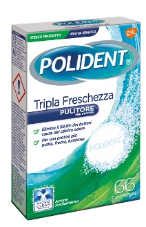 POLIDENT TRIPLA FRESCHEZZA 66 COMPRESSE - Parafarmacia Mostacciano