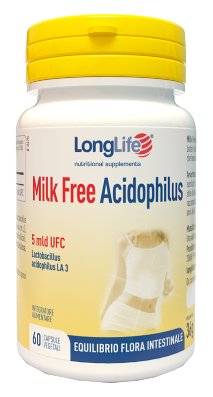 LONGLIFE MILK FREE ACIDOPHILUS 60 CAPSULE VEGETALI - Parafarmacia Mostacciano