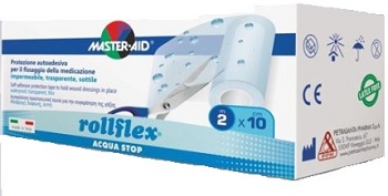 CEROTTO IMPERMEABILE PER FISSAGGIO MEDICAZIONI MASTER-AID ROLLFLEX A-STOP M 10X10 CM - Parafarmacia Mostacciano