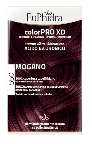 EUPHIDRA COLORPRO XD 550 MOGANO GEL COLORANTE CAPELLI IN FLACONE + ATTIVANTE + BALSAMO + GUANTI - Parafarmacia Mostacciano