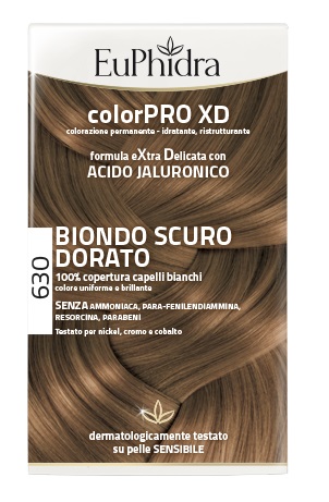 EUPHIDRA COLORPRO XD 630 BIONDO SCURO DORATO GEL COLORANTE CAPELLI IN FLACONE + ATTIVANTE + BALSAMO + GUANTI - Parafarmacia Mostacciano