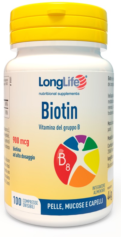LONGLIFE BIOTIN 900 MCG 100 COMPRESSE - Parafarmacia Mostacciano