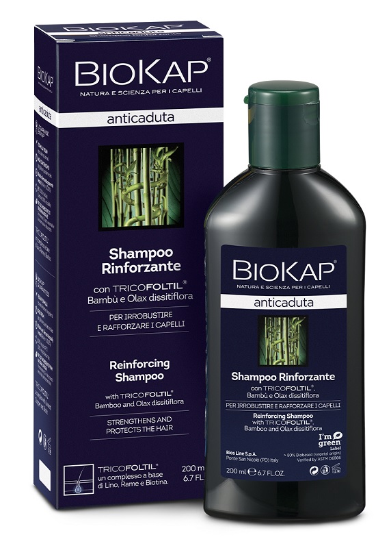 BIOKAP SHAMPOO RINFORZANTE ANTICADUTA CON TRICOBIOTIC NUOVA FORMULA 200 ML - Parafarmacia Mostacciano