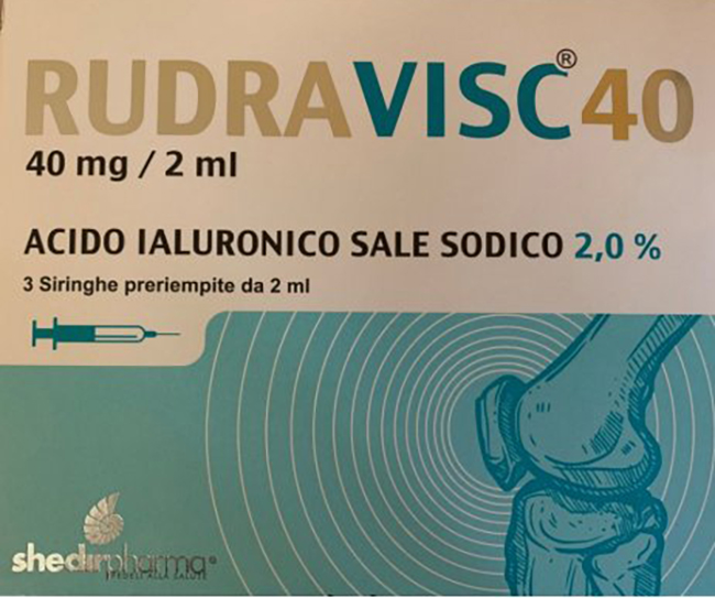 SIRINGA INTRA-ARTICOLARE RUDRAVISC 40 ACIDO IALURONICO SALE SODICO 40 MG 2 ML 3 PEZZI - Parafarmacia Mostacciano