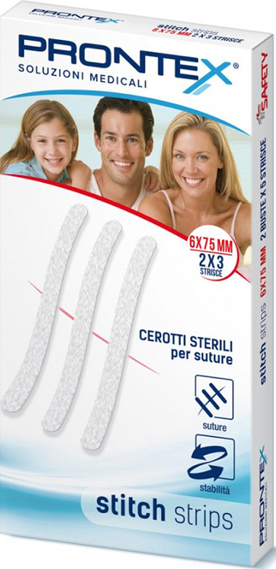 PRONTEX STITCH STRIPS 6X75 10 PEZZI - Parafarmacia Mostacciano