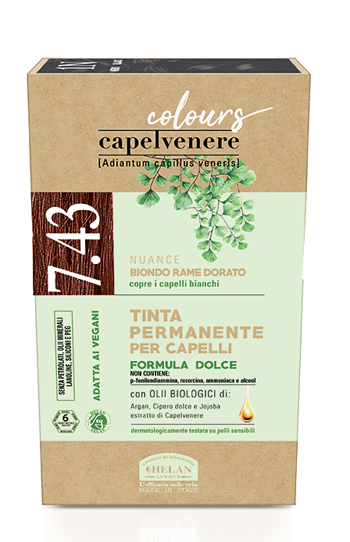 CAPELVENERE COLOURS TINTA CAPELLI 7,43N BIONDO RAME DORATO - Parafarmacia Mostacciano