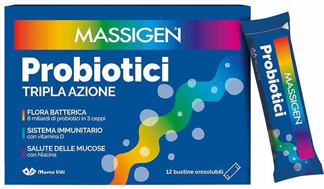 MASSIGEN PROBIOTICI 12 STICKPACK DA 1 G PREZZO PIENO - Parafarmacia Mostacciano