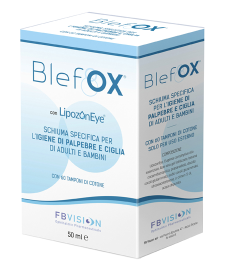 BLEFOX SCHIUMA SPECIFICA PER IGIENE PALPEBRE E CIGLIA 50 ML CON EROGATORE + 60 DISCHETTI - Parafarmacia Mostacciano