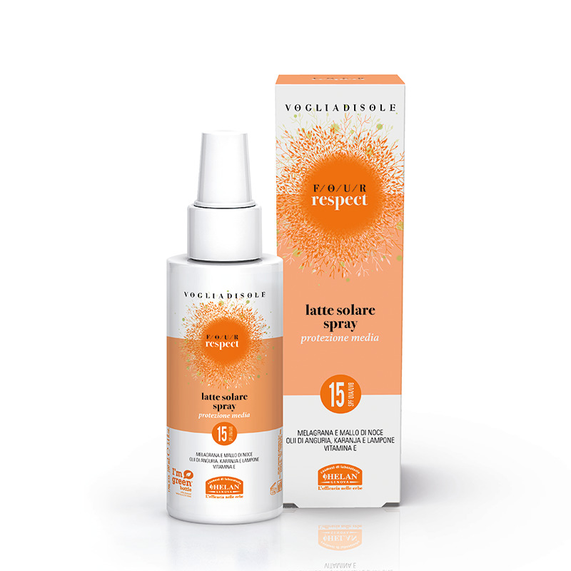 VOGLIADISOLE FOUR RESPECT LATTE SOLARE SPRAY SPF15 VISO E CORPO 100 ML - Parafarmacia Mostacciano